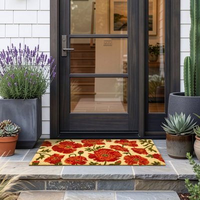 Red Poppies Indoor Door Mat