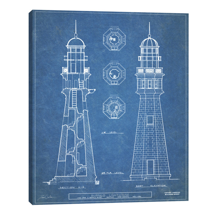 Buffalo Lighthouse by Tina Carlson - Wrapped Canvas Print