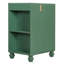 Meuble-lavabo vert 24 po avec lavabo, structure en bois massif, porte à fermeture douce, rangement latéral ouvert | Idée cadeau
