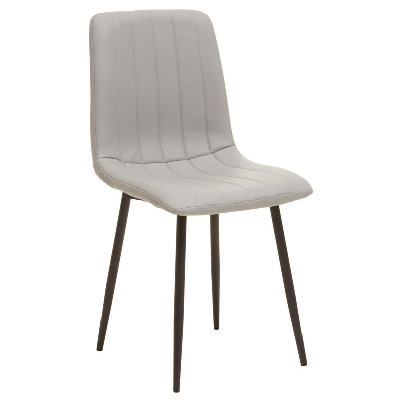 Riya 121.92cm H Polyurethane Upholstered Side Chair, Light Grey