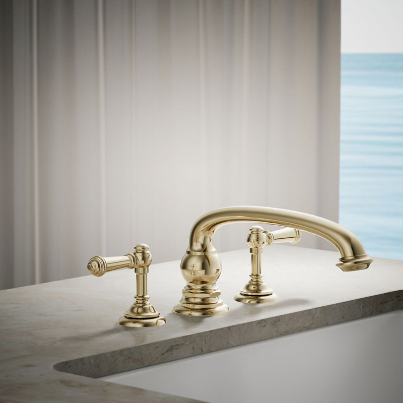 Artifacts® Deck-Mount Bath Lever Handle Trim, Gold