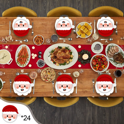 Christmas Party Supplies Disposable 9-inch Plates 20pc Irregular-shaped Plates 40pc Paper Cup 40pc Tissue 20pc Tablecloth  For Decor Christmas Party Supplies