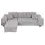 Canapé-lit modulaire réversible en L de 104,5 po à 3 places avec méridienne de rangement et 2 tabourets pour le salon, gris-848435323