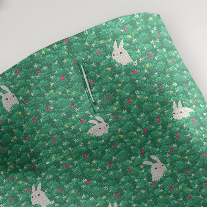 Rideau de douche simple Rabbit Rabbit, Rouge, jaune et vert