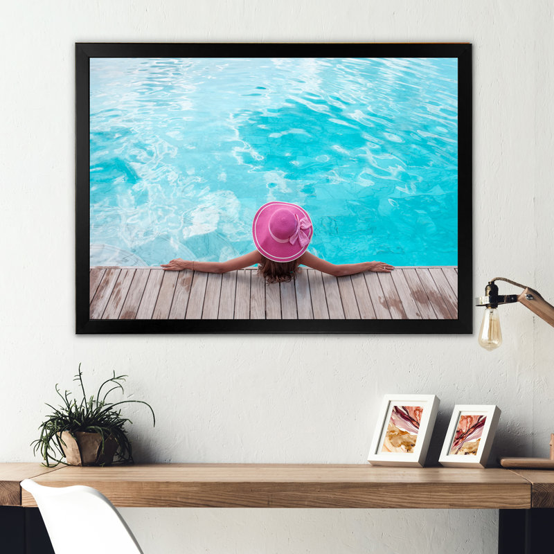 Swimming Relaxation I, Black Picture Framed, 30" H x 40" W x 1.5" D