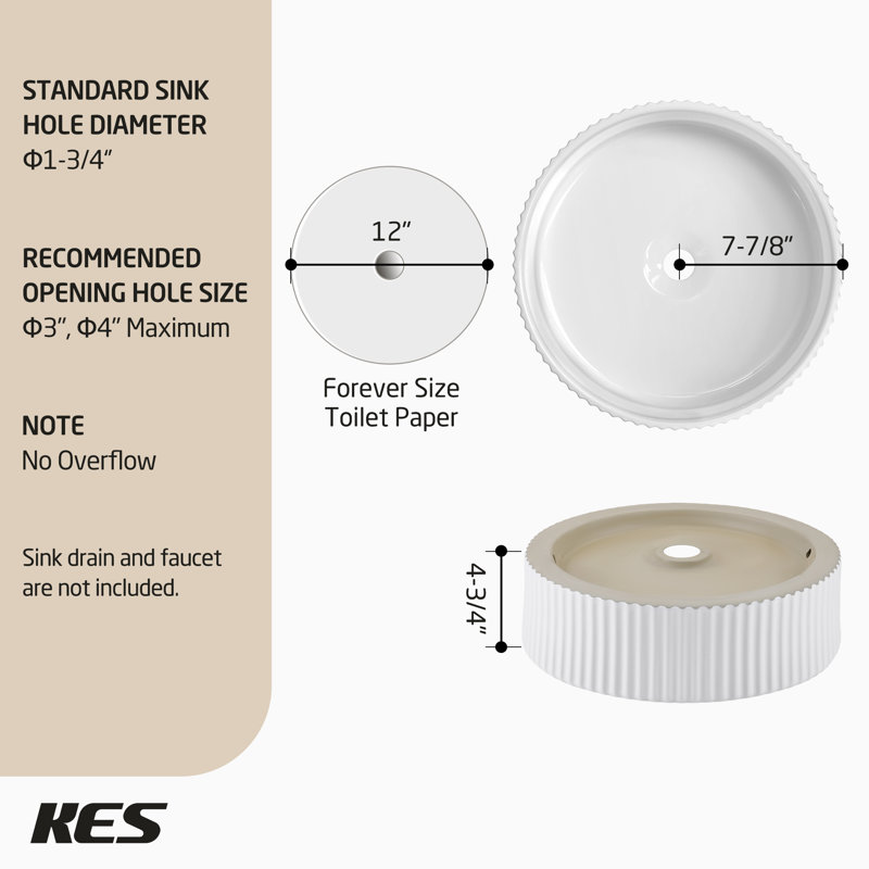 Lavabo pour salle de bain KES, Blanc