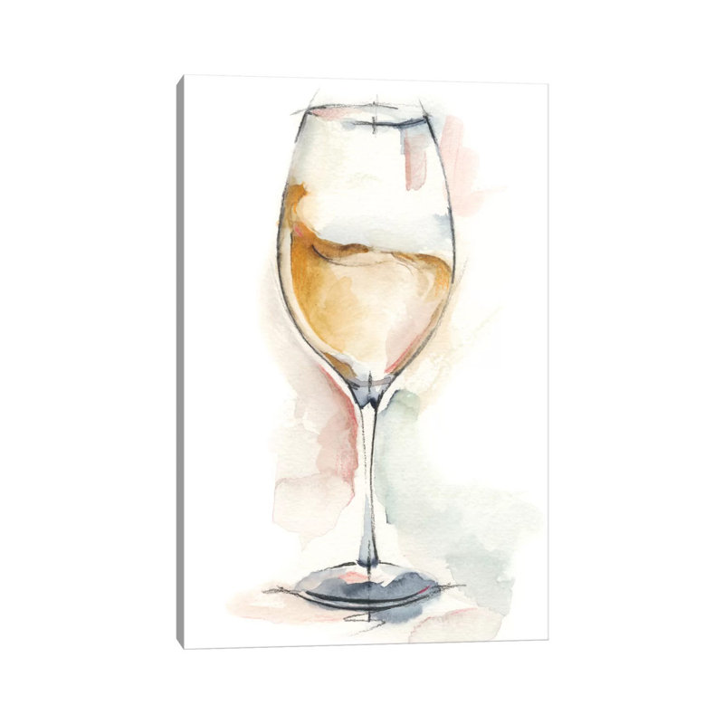 Wine Glass Study II by Ethan Harper - Wrapped Canvas Gallery-Wrapped Canvas Giclée, 20.32 cm H x 30.48 cm W