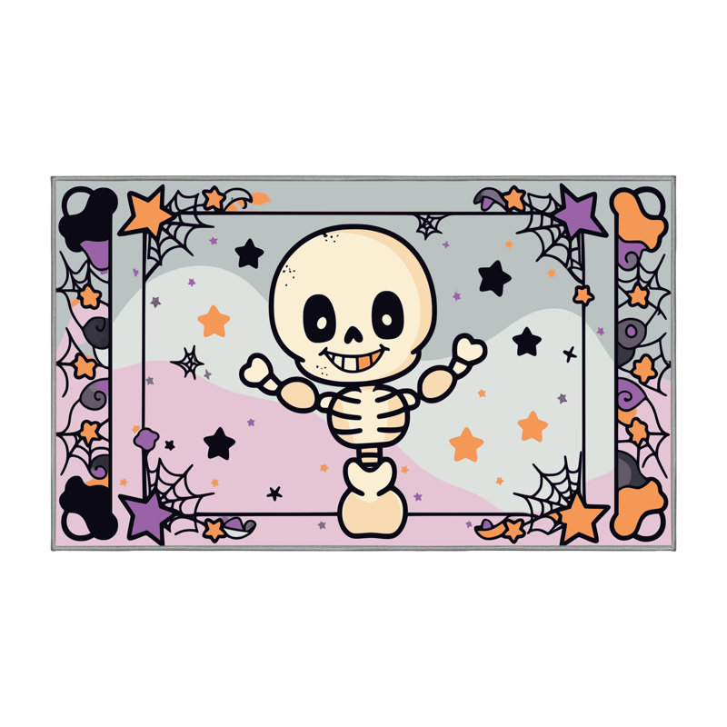 The Holiday Aisle® Washable Halloween Fall Season Holiday Rug, Rectangle 6' x 9'