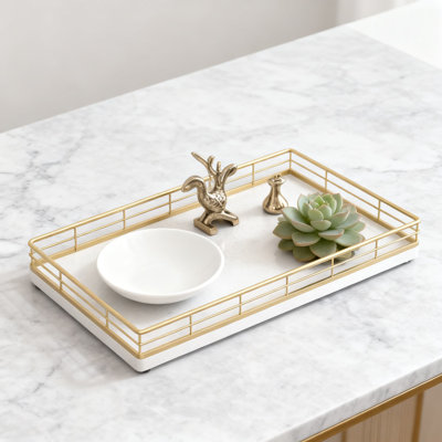 Toilet Tank Tray Organizer With Metal Frame And Wood Base, Space-Saving Bathroom Storage Caddy For Toilet Paper And Essentials