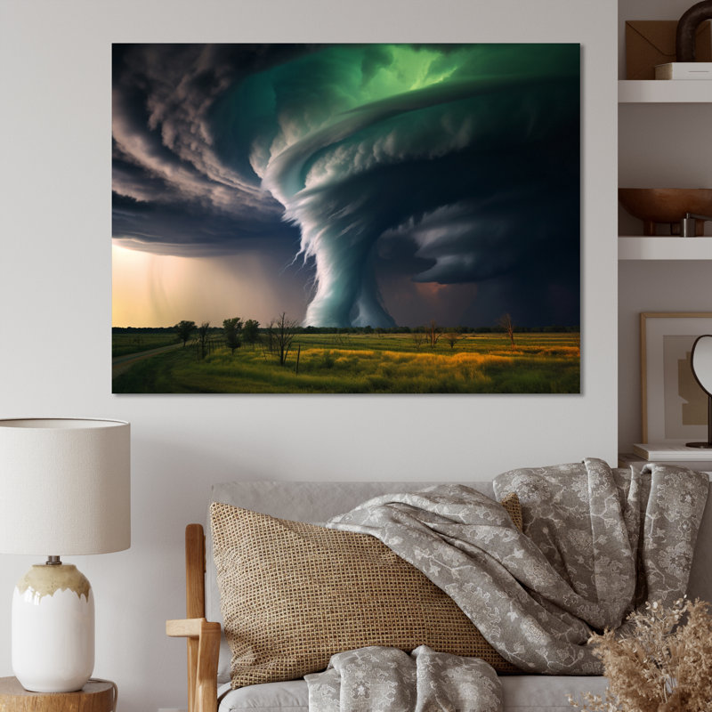 Tempête tornade symphonique - tempêtes, reproduction sur toile, H 24 po x l 32 po x P 1 po, Toile tendue