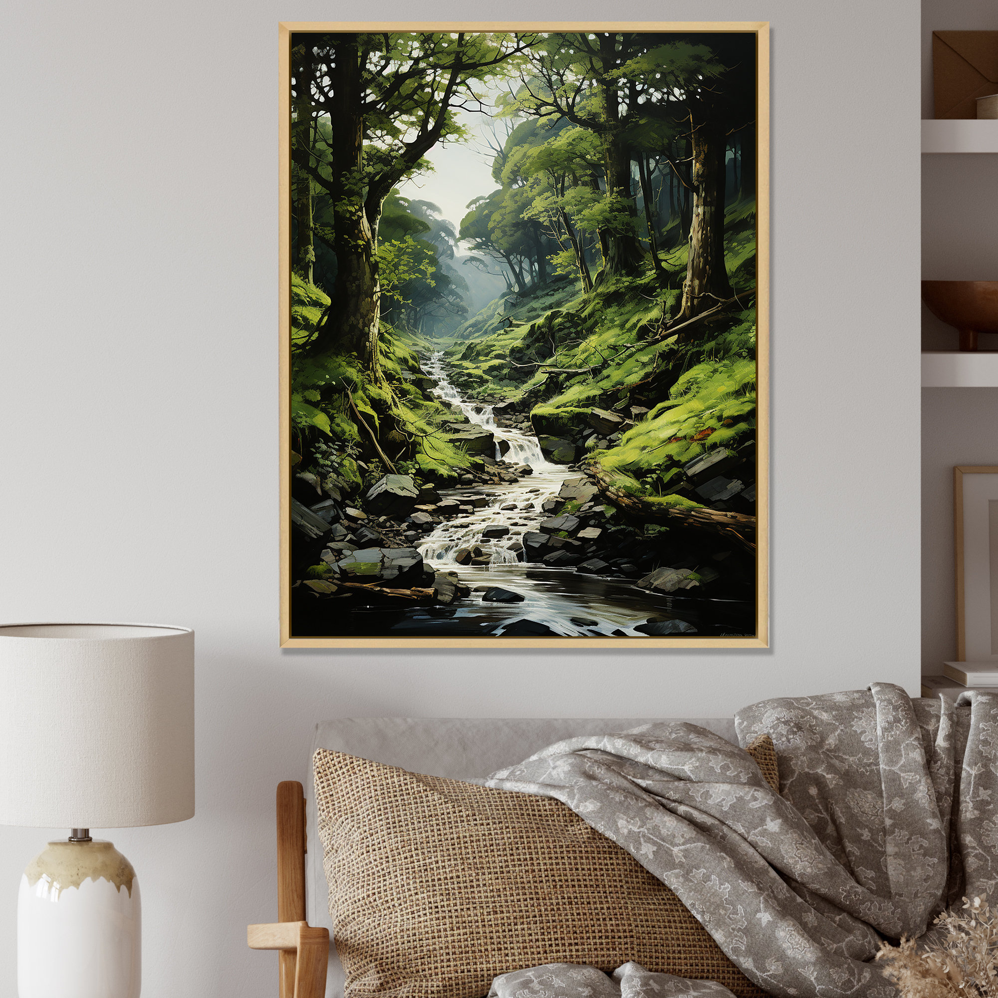 Millwood Pines River Into Enchanted Woods Framed On Canvas Print | Wayfair
