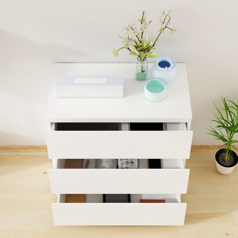 Table de chevet moderne minimaliste à trois tiroirs