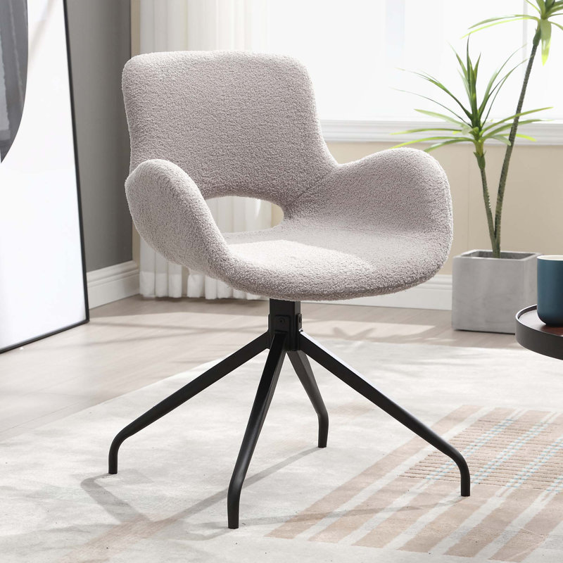 Chaise rembourrée en velours avec pieds en métal Teddy, Ourson gris