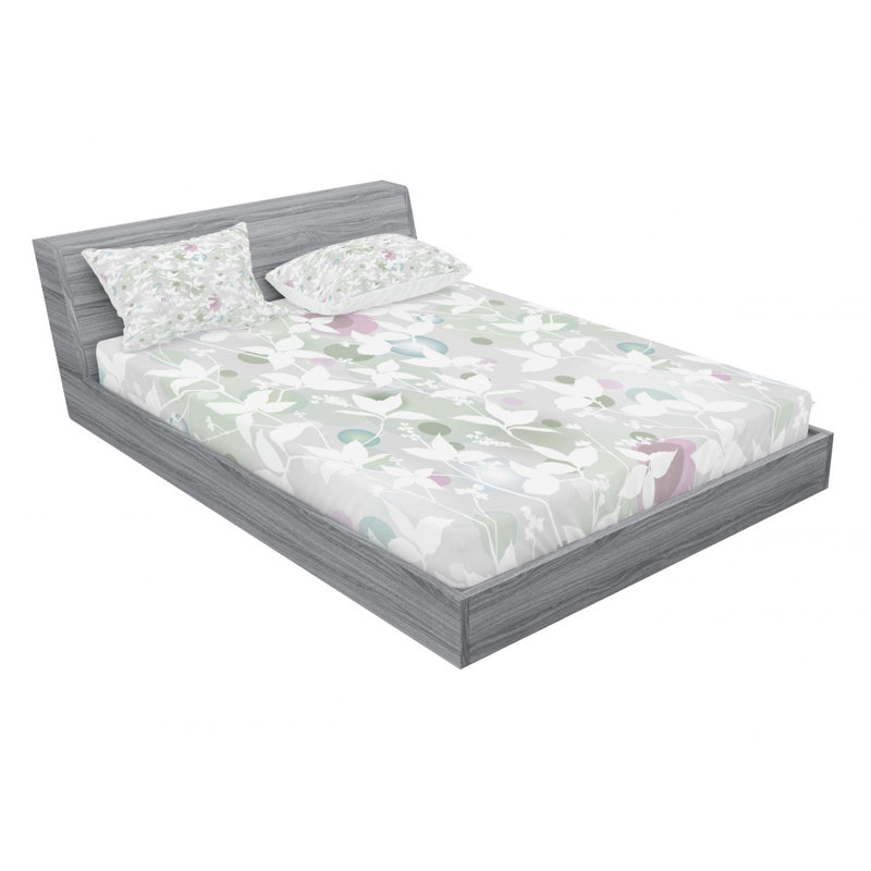 Microfiber Floral Sheet Set, Full/Double Sheet Set with Fitted Sheet