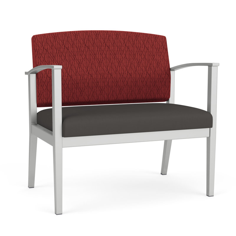 Chaise en acier Amherst, Tissu vin ouvert, Argent