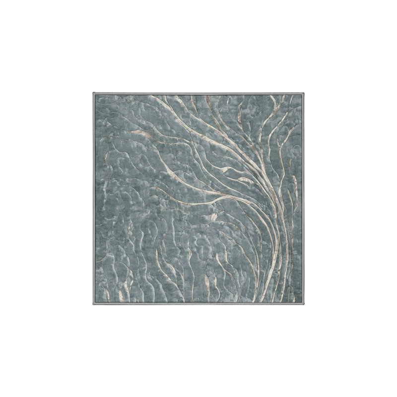Tapis gris lavable à la machine, Carré 8 pi