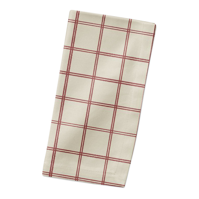 Serviette en coton 10 po Divia, Beige / Rouge