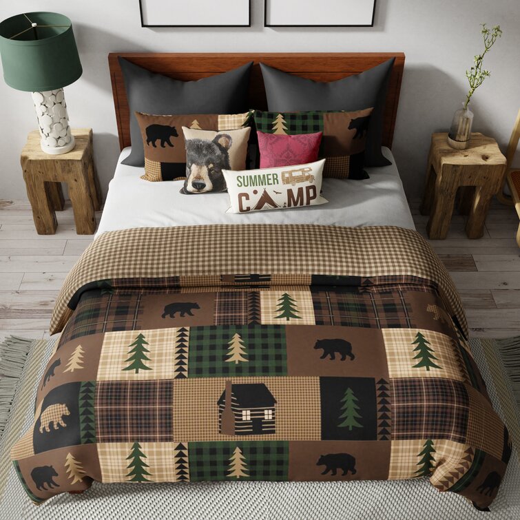 Black Forest Decor Buffalo Plaid Plush Bed Set - King