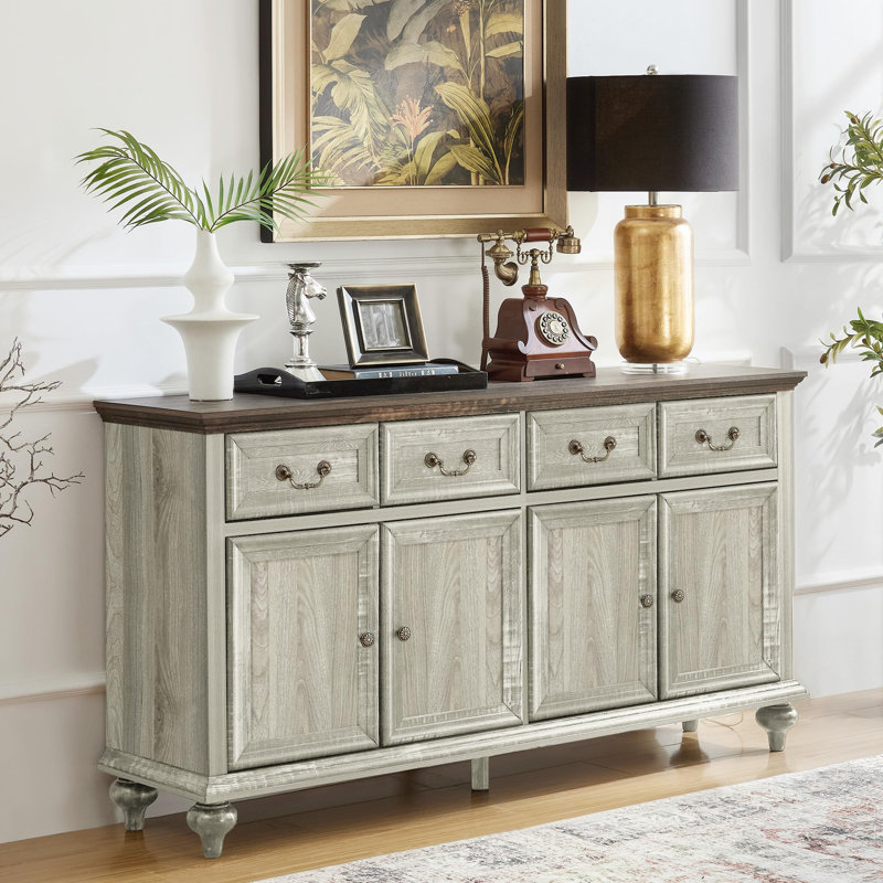 Buffet de 61,81 po Classic Classic, Light Oak Grey
