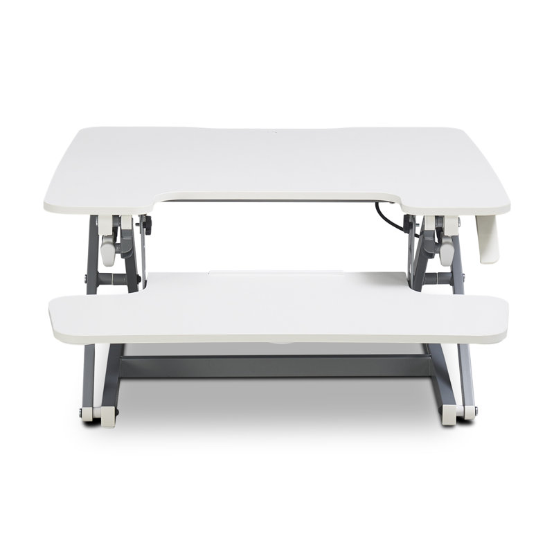 Convertisseur de bureau à hauteur ajustable True Seating Ergo, H 5,5 po x l 26,8 po x P 23,2 po, Blanc / Gris