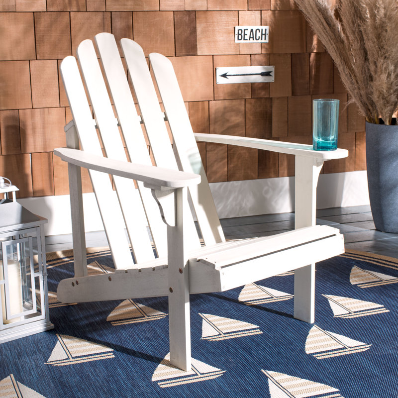 Burgess Eucalyptus Outdoor Adirondack Chair, White