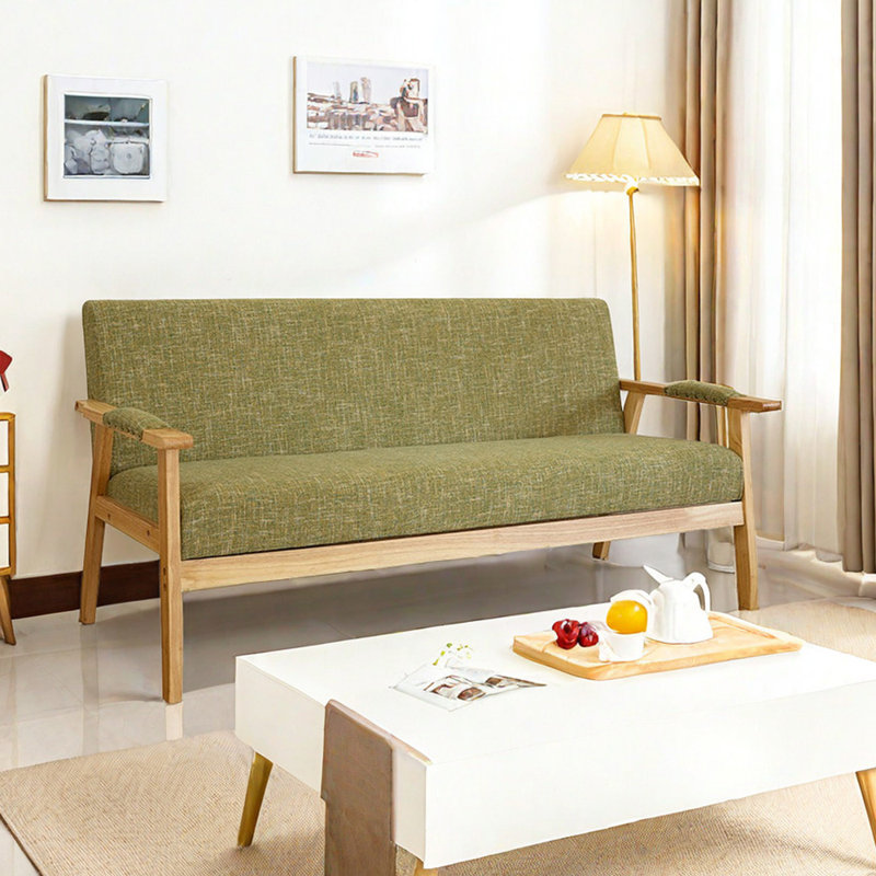 Ruggero Upholstered 63'' Settee, Olive Green