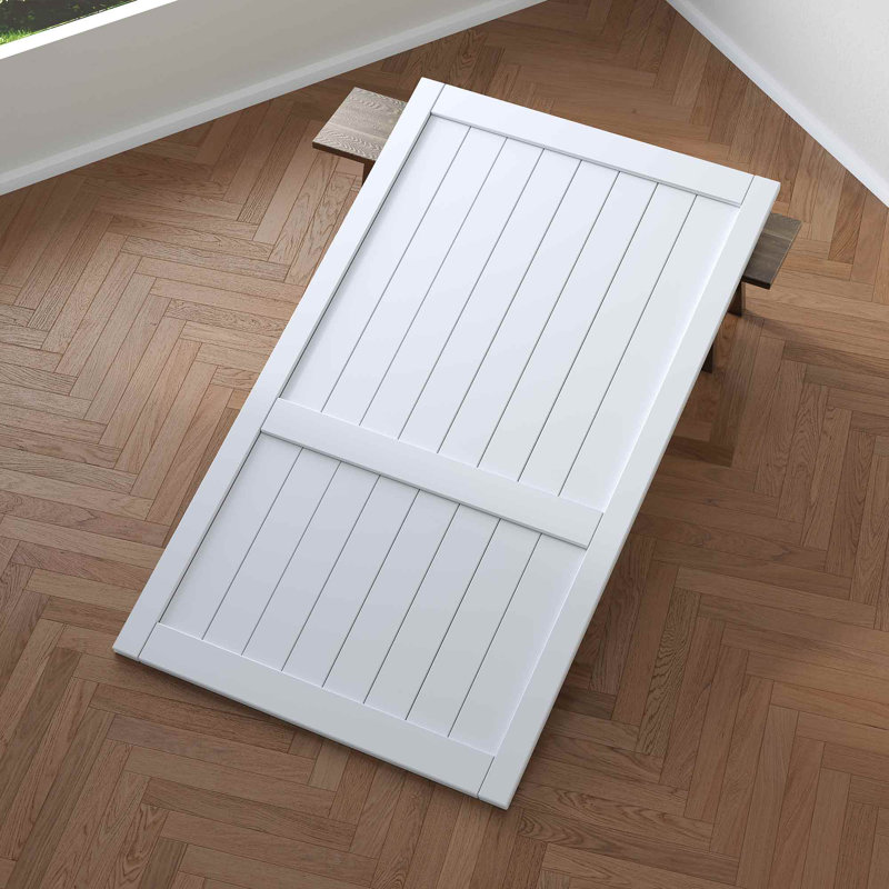 White 48" x 84" MDF Sliding Barn Door with PVC Surface