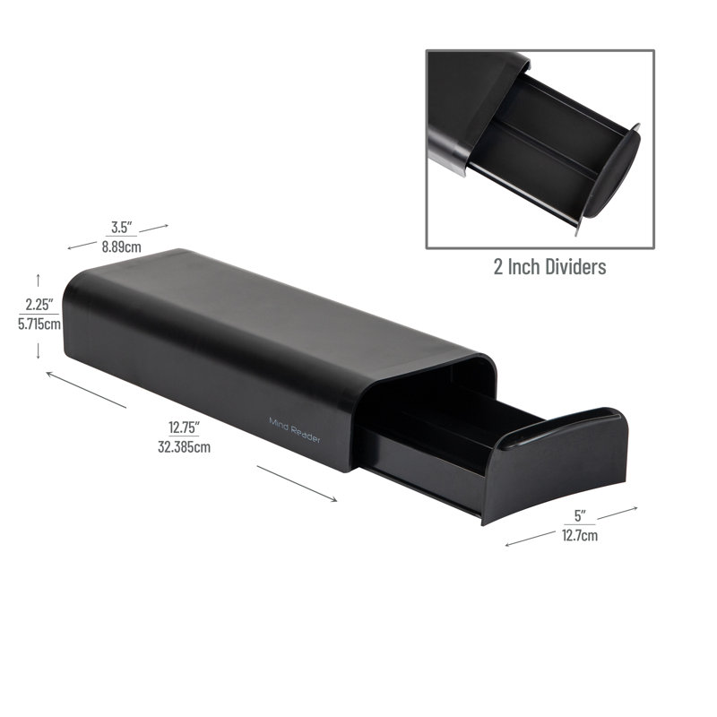 Compact Black Plastic Coffee Pod Drawer for 28 Capsules