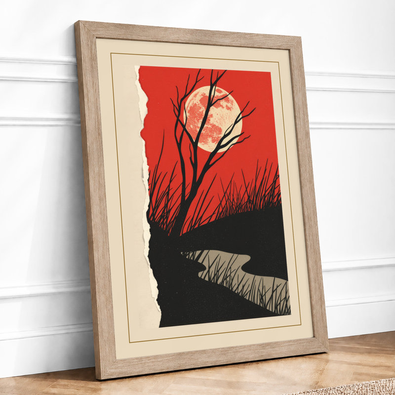 Skeletal Tree At Dusk Scandinavian - Print, Oak, A3 - 42.0 x 29.7 cm