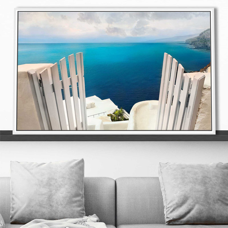 Blue Dreams par - photographie, Cadre flottant blanc, H 31,5 po x l 51,5 po x P 2 po