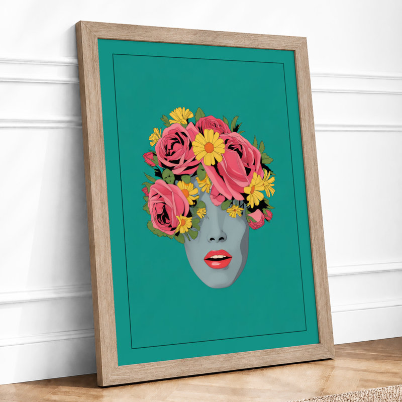 Floral Crown Modern - Print, A1 - 84.1 x 59.4 cm, Oak