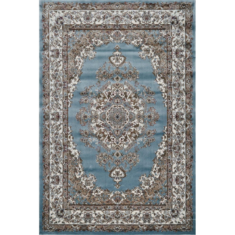 Sutphin Collection Blue Abstract Transitional Area Rug, Blue, Rectangle 10' x 14'