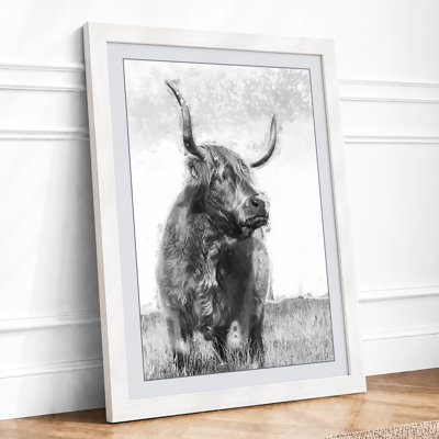 Highland Cattle Portrait Rustic - Print