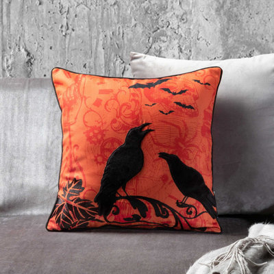 Halloween Crow 18" Throw Pillow