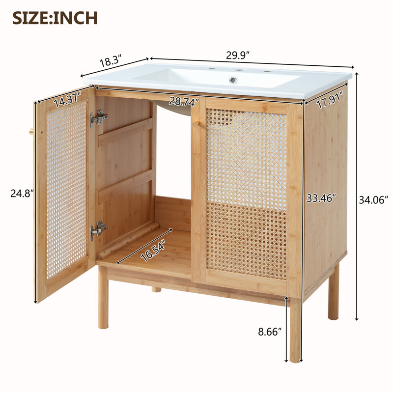 Bathroom Vanity with Ceramic Sink
