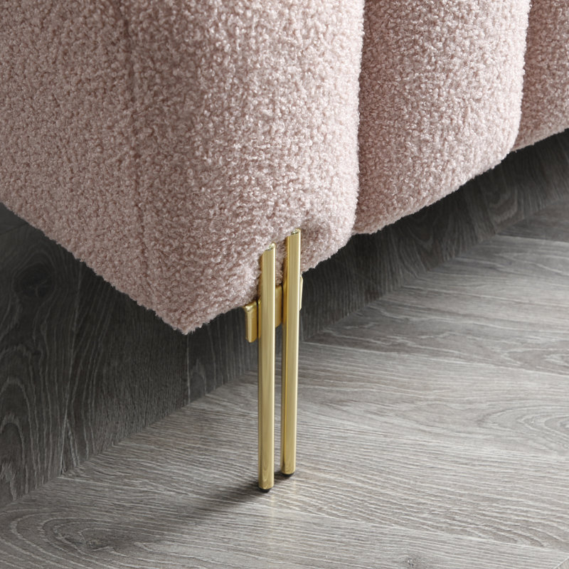 Moderne canapé 53,2 po de largeur de bout de lit rembourré avec canapé 2 places et repose-pieds avec repose-pieds et repose-pieds