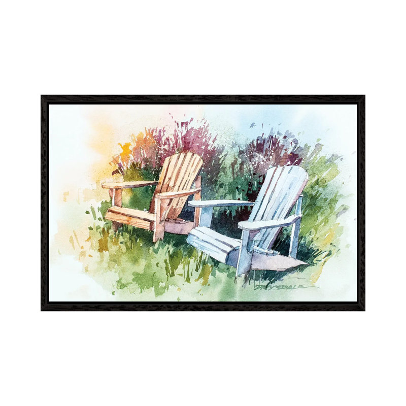 Garden Chairs by Bill Drysdale - Floater Frame Gallery-Wrapped Canvas Giclée on Canvas, Black Framed