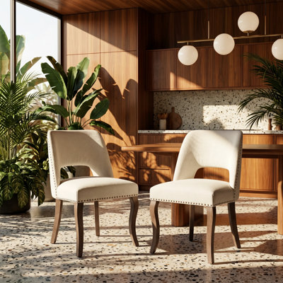 Chaises de salle à manger rembourrées en bois d'hévéa massif l 22,8 po x P 20 po x H 32,5 po A&A Furniture