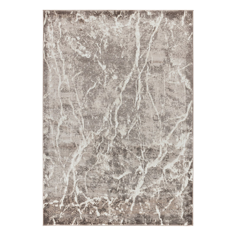 Studebaker Collection Brown Contemporary Area Rug, Rectangle 8'1" x 10'5"