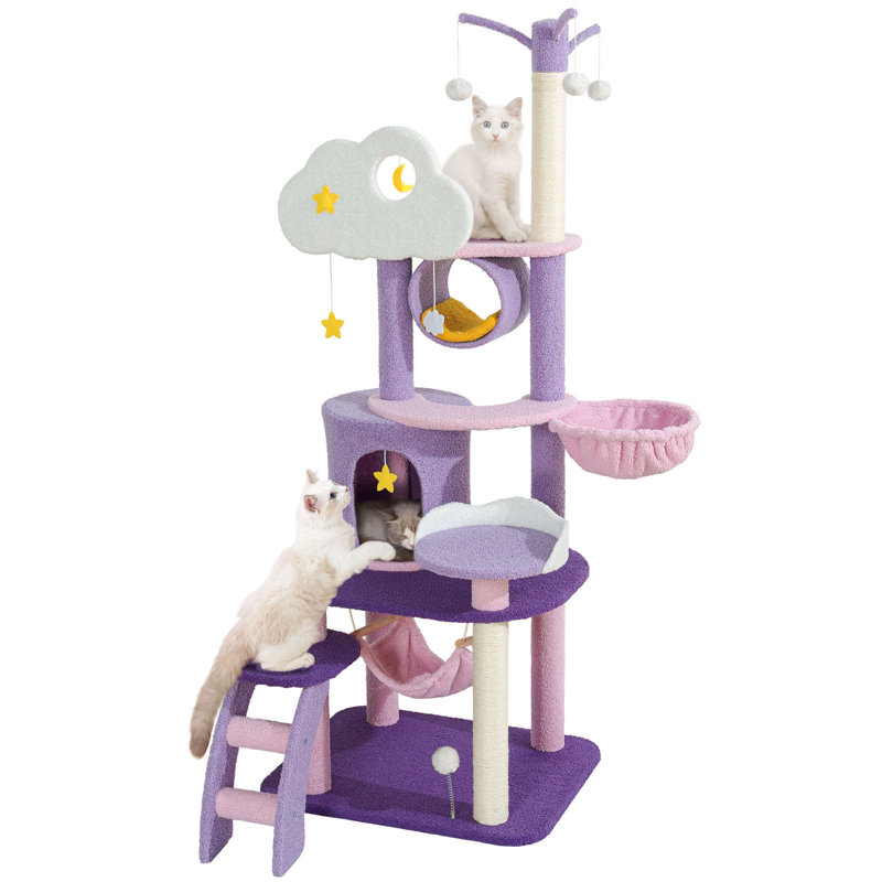 65" Bhairoston Cat Tree Tower with Condo