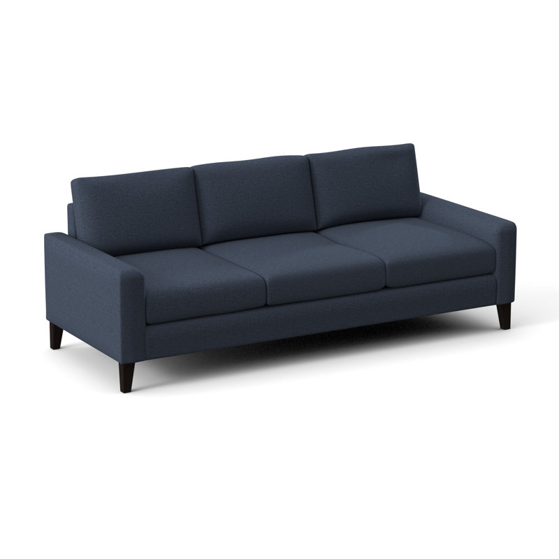 Canapé à accoudoirs carrés de 84 po avec coussins réversibles Madison, Tweed performance Connelly Blue Jay