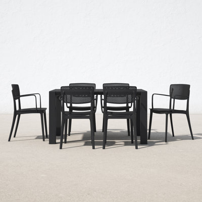 Farrah Square 6 - Person 39.37" Long Dining Set