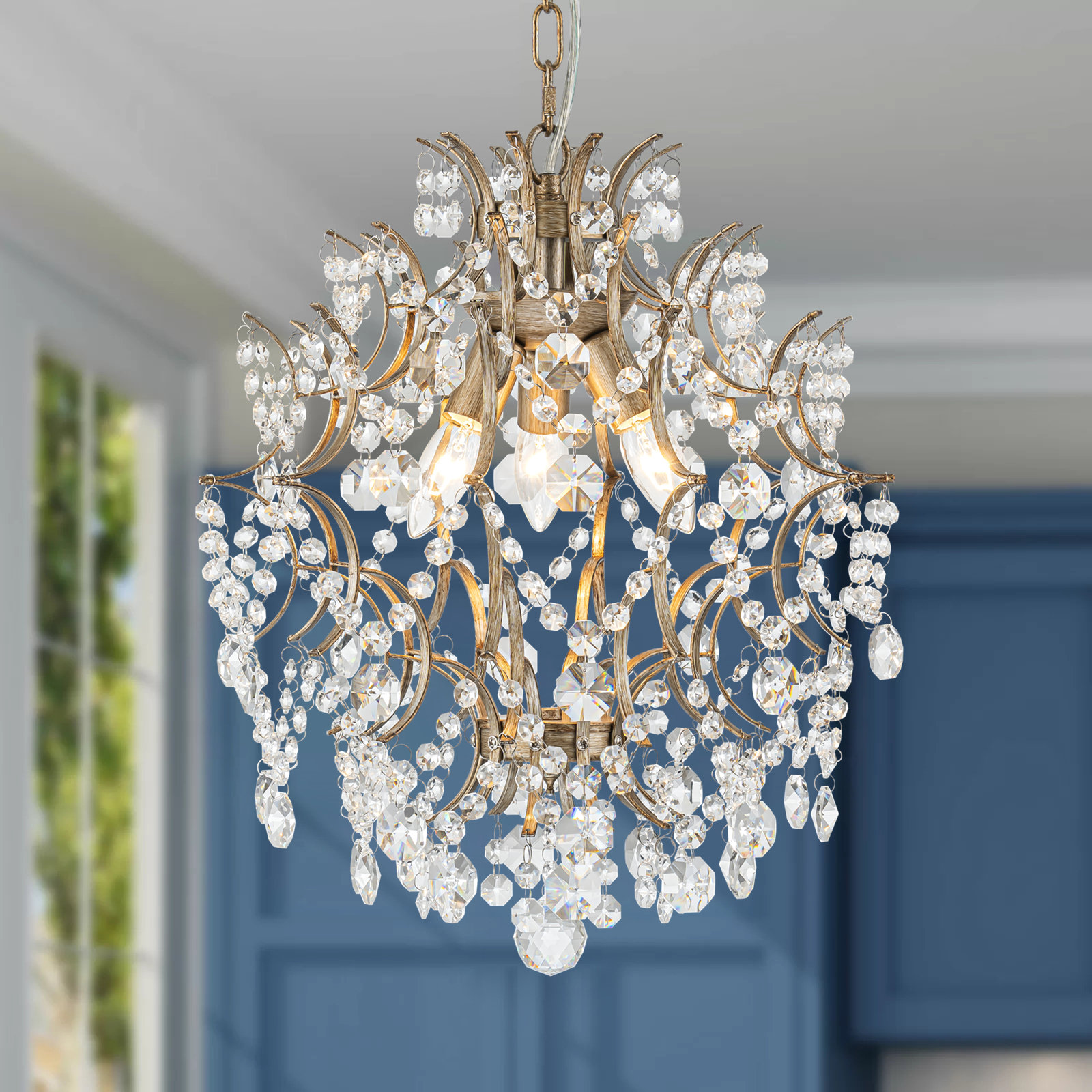 House of Hampton® 3 - Light Dimmable Crystal Chandelier & Reviews | Wayfair