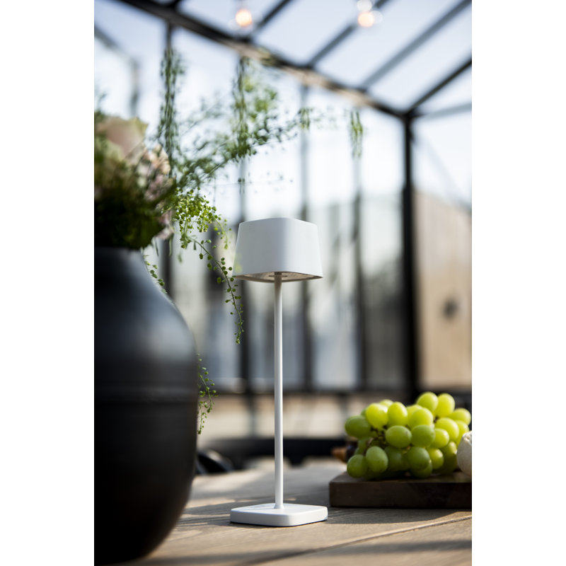 Capri Cordless Table Lamp - USB Rechargeable, Dimmable LED, Elegant Design, 25cm H x 7cm W x 7cm D, White
