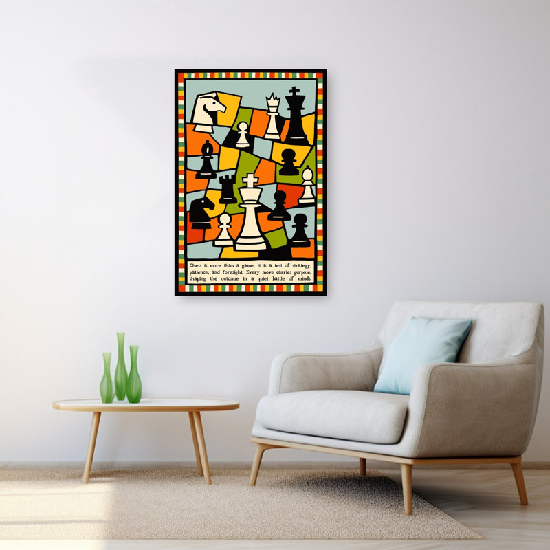 Impression d'art abstrait géométrique coloré, 48" H x 32" W