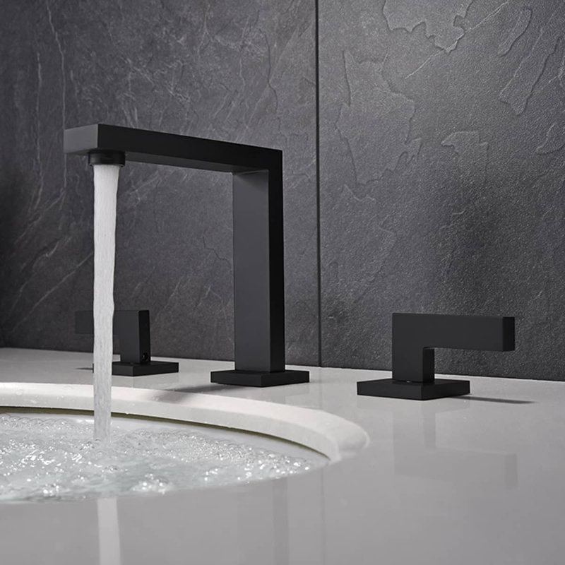 Widespread 2-handle Bathroom Faucet, Matte Black