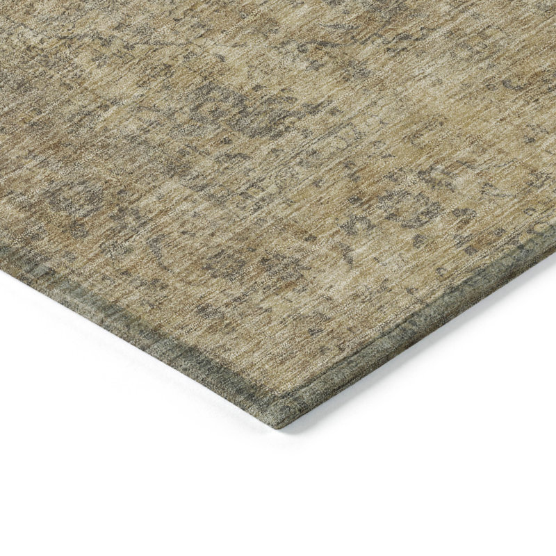 Tapis brun intérieur / extérieur lavable à la machine Cinead ACN1657, Rectangle 10 pi x 14 pi