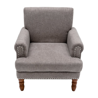 Fauteuil d'appoint rembourré en mélange de lin