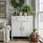 Retro Sideboard with Drawer and Double Doors Storage Cabinet for Living Room, Kitchen, or Entryway-1011312787