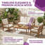 Ensemble de canapé d'extérieur en bois d'acacia de luxe - Coussins imperméables, élégance intemporelle pour la détente sur le patio et le jardin